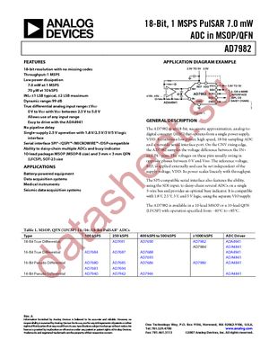 AD7982BCPZ-RL7 datasheet  